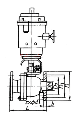 Q941Y 型 PN16~PN63 浮動(dòng)硬密封電動(dòng)球閥結(jié)構(gòu)圖