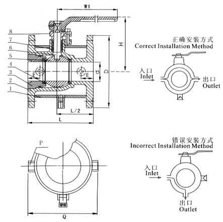 BQ41F保溫夾套球閥結構圖